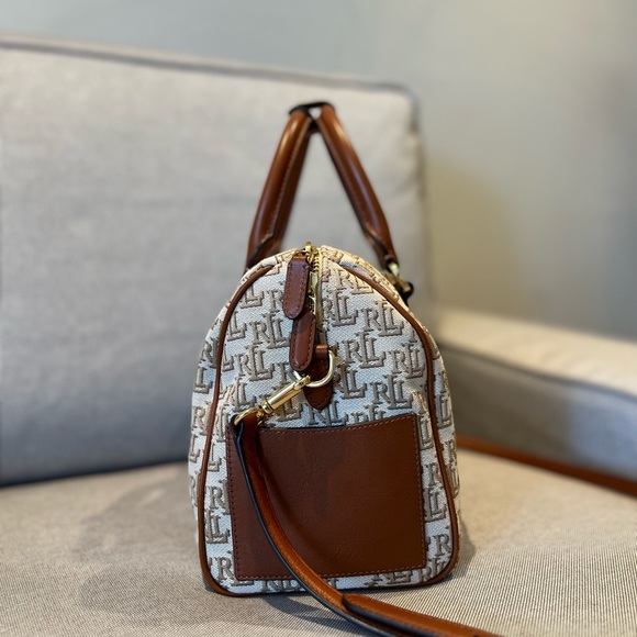 Ralph Lauren Kaden Monogram Jacquard Medium Satchel - Picture 11 of 13